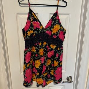 SHEIN Floral Shorts Romper XL